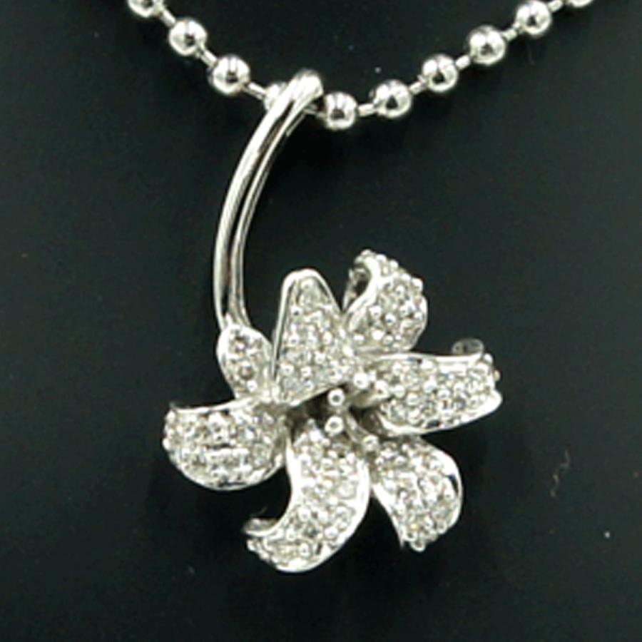 K18WGダイヤモンドペンダントトップ　「フラワー」　重量2.24ｇ　レディース（中古）