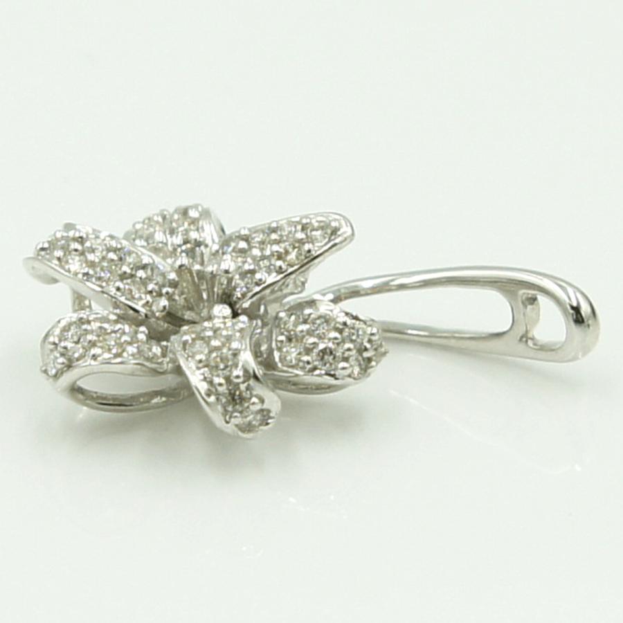 K18WGダイヤモンドペンダントトップ　「フラワー」　重量2.24ｇ　レディース（中古）