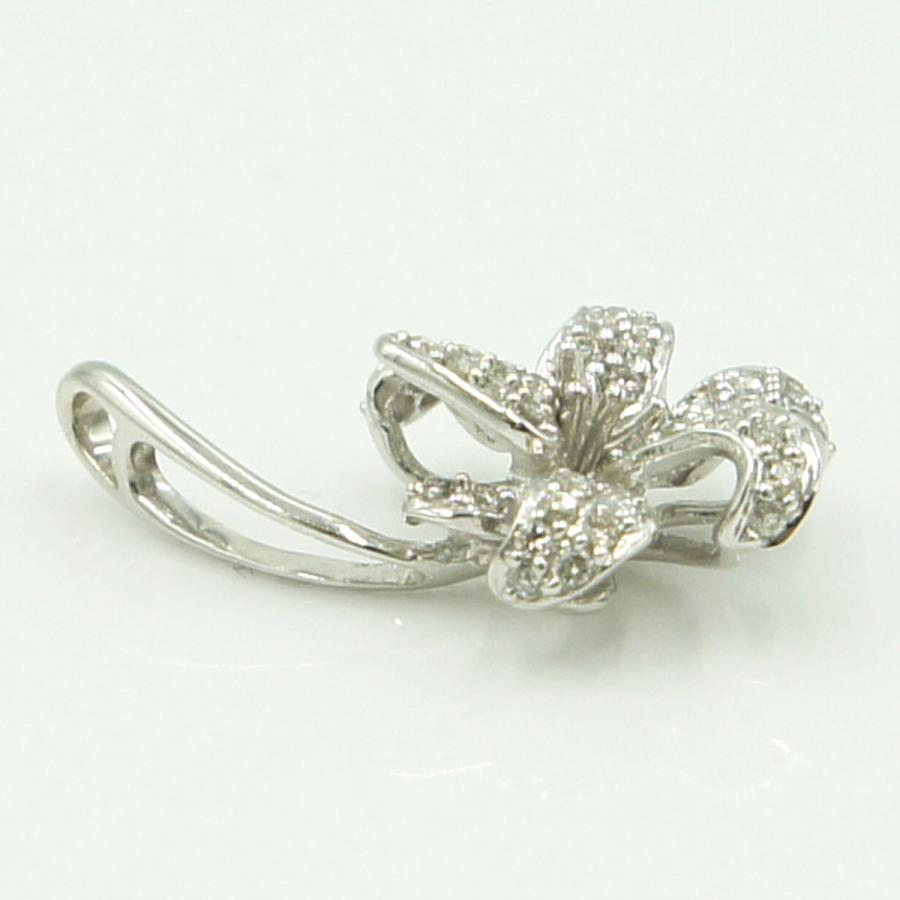 K18WGダイヤモンドペンダントトップ　「フラワー」　重量2.24ｇ　レディース（中古）