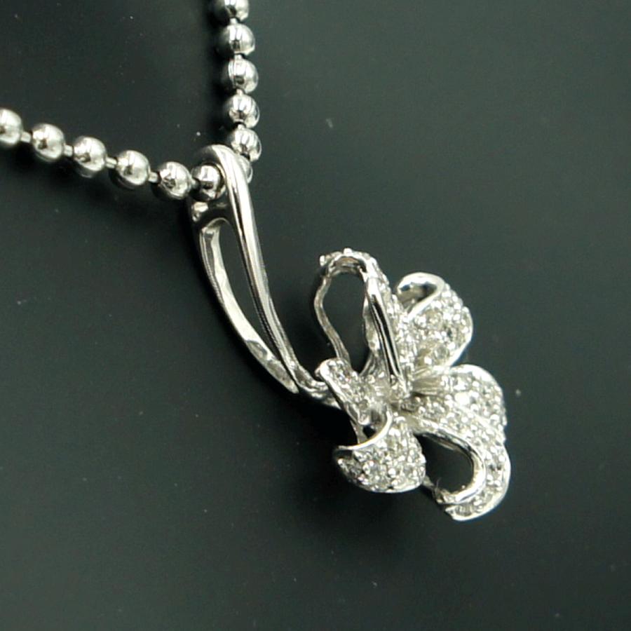 K18WGダイヤモンドペンダントトップ　「フラワー」　重量2.24ｇ　レディース（中古）