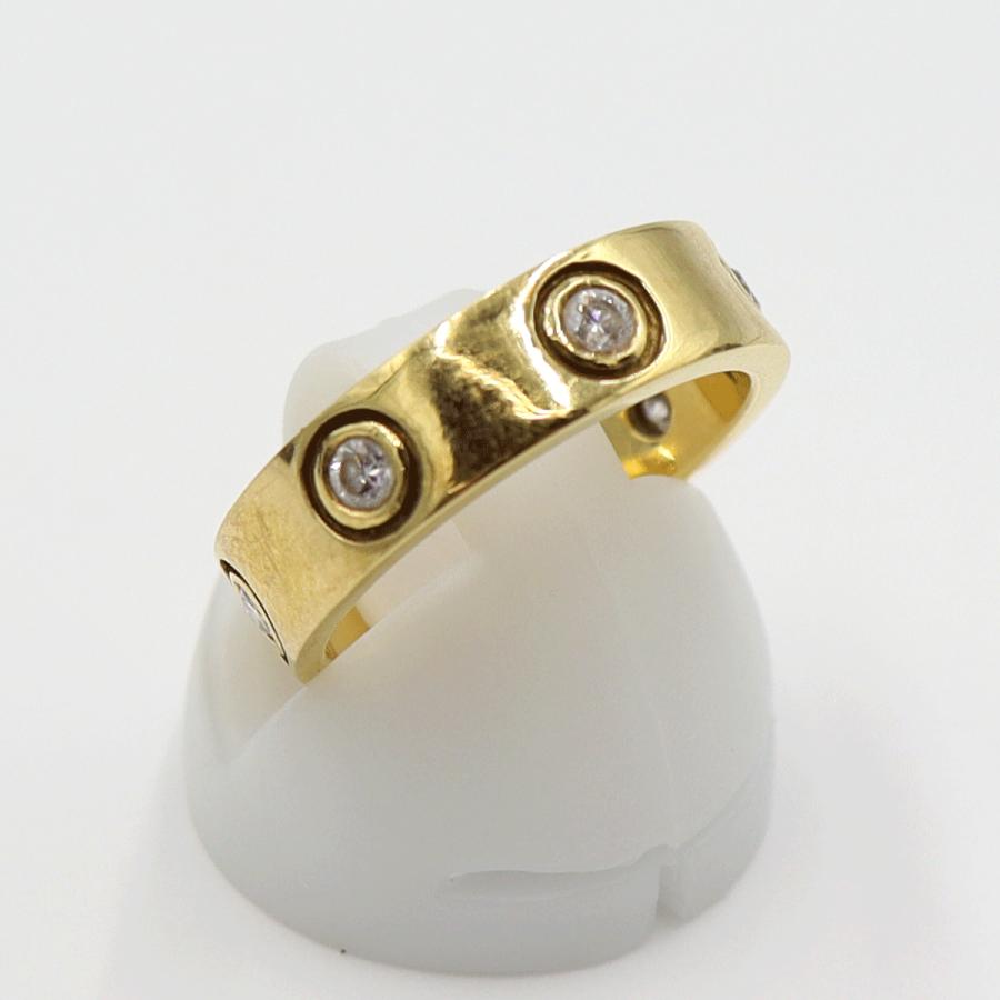 K18ダイヤモンドリング　D0.281ct　リングサイズ11号　重量6.45ｇ(石の重量含む)(中古)