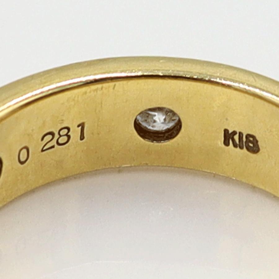 K18ダイヤモンドリング　D0.281ct　リングサイズ11号　重量6.45ｇ(石の重量含む)(中古)