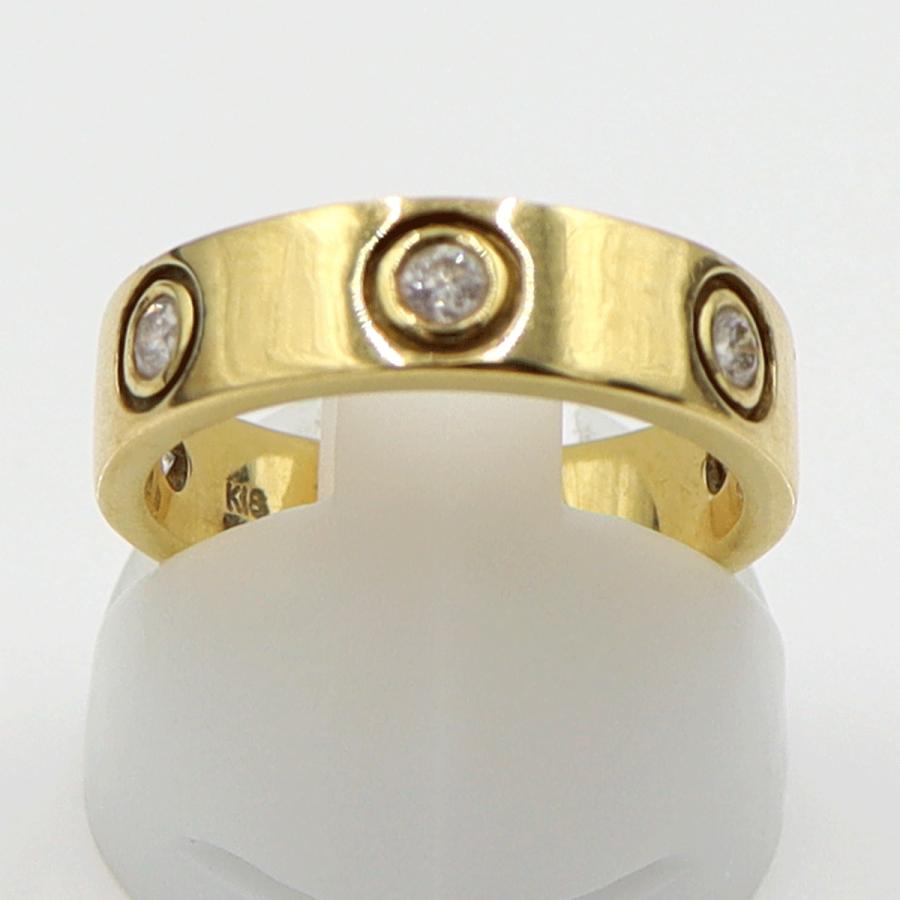 K18ダイヤモンドリング　D0.281ct　リングサイズ11号　重量6.45ｇ(石の重量含む)(中古)