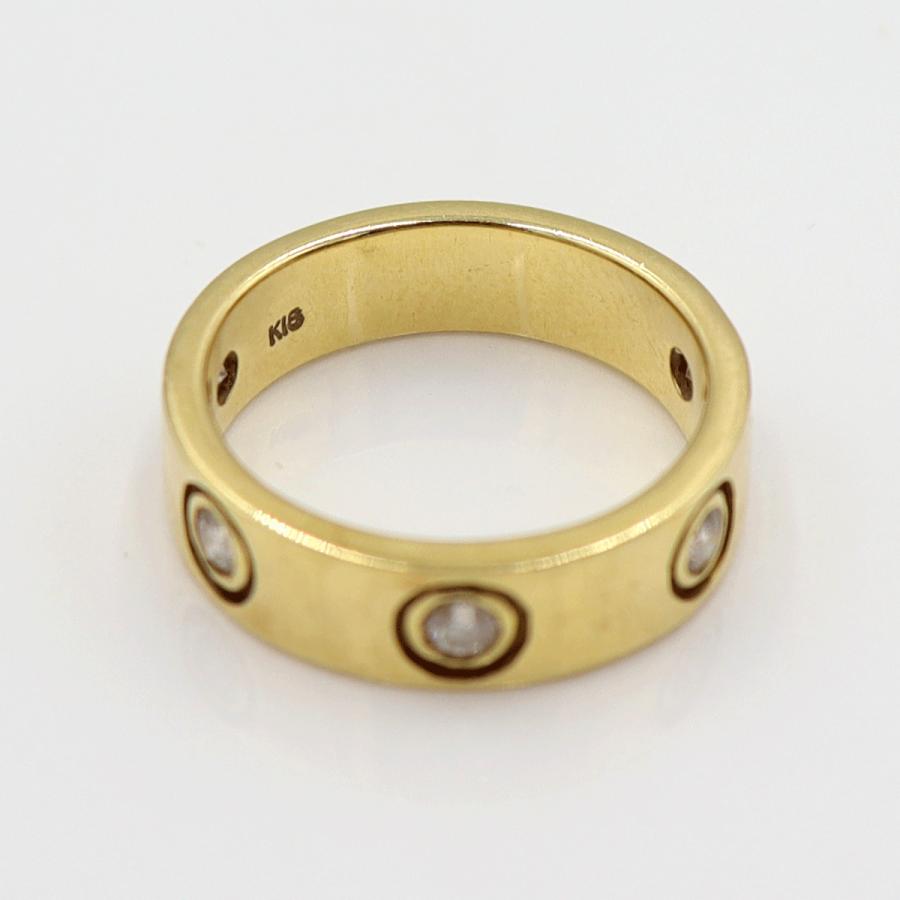 K18ダイヤモンドリング　D0.281ct　リングサイズ11号　重量6.45ｇ(石の重量含む)(中古)