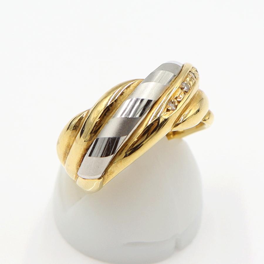 K18/Pt900ダイヤリング　リングサイズ12号　重量5.78ｇ(石の重量含む)  (中古)