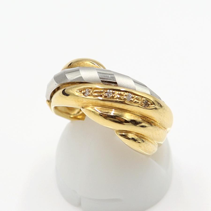 K18/Pt900ダイヤリング　リングサイズ12号　重量5.78ｇ(石の重量含む)  (中古)