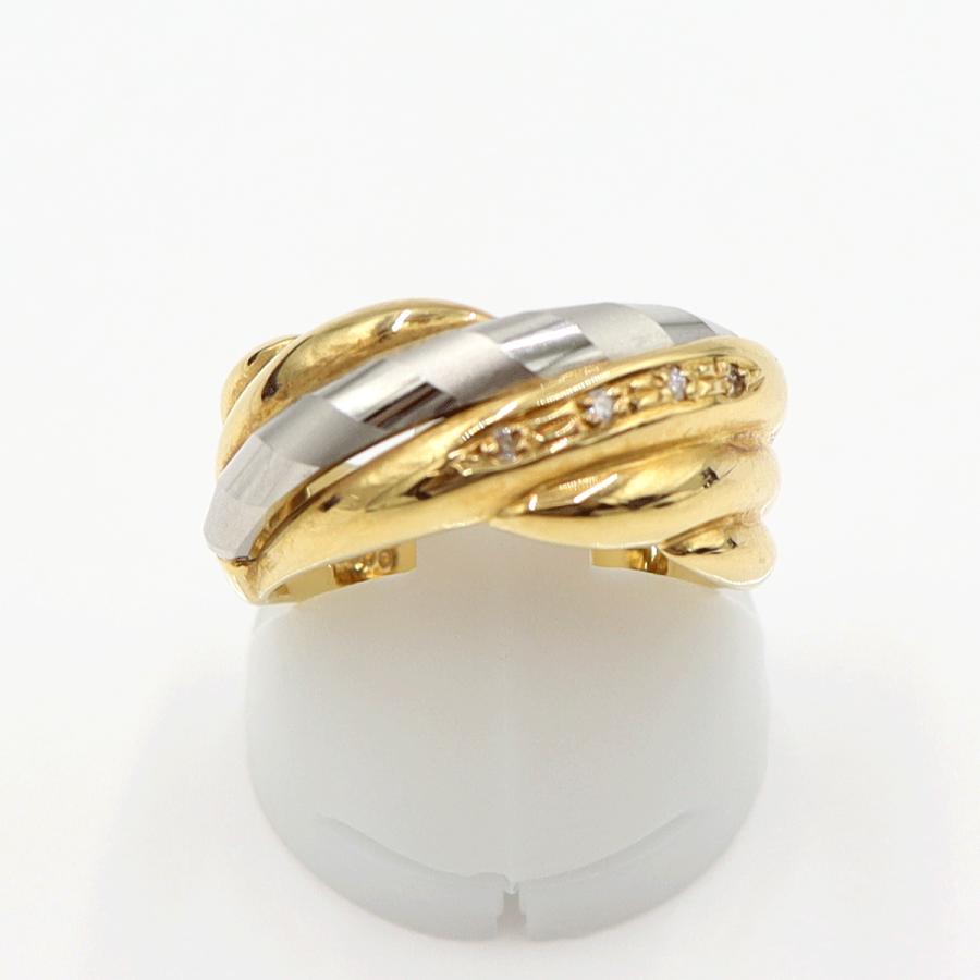 K18/Pt900ダイヤリング　リングサイズ12号　重量5.78ｇ(石の重量含む)  (中古)