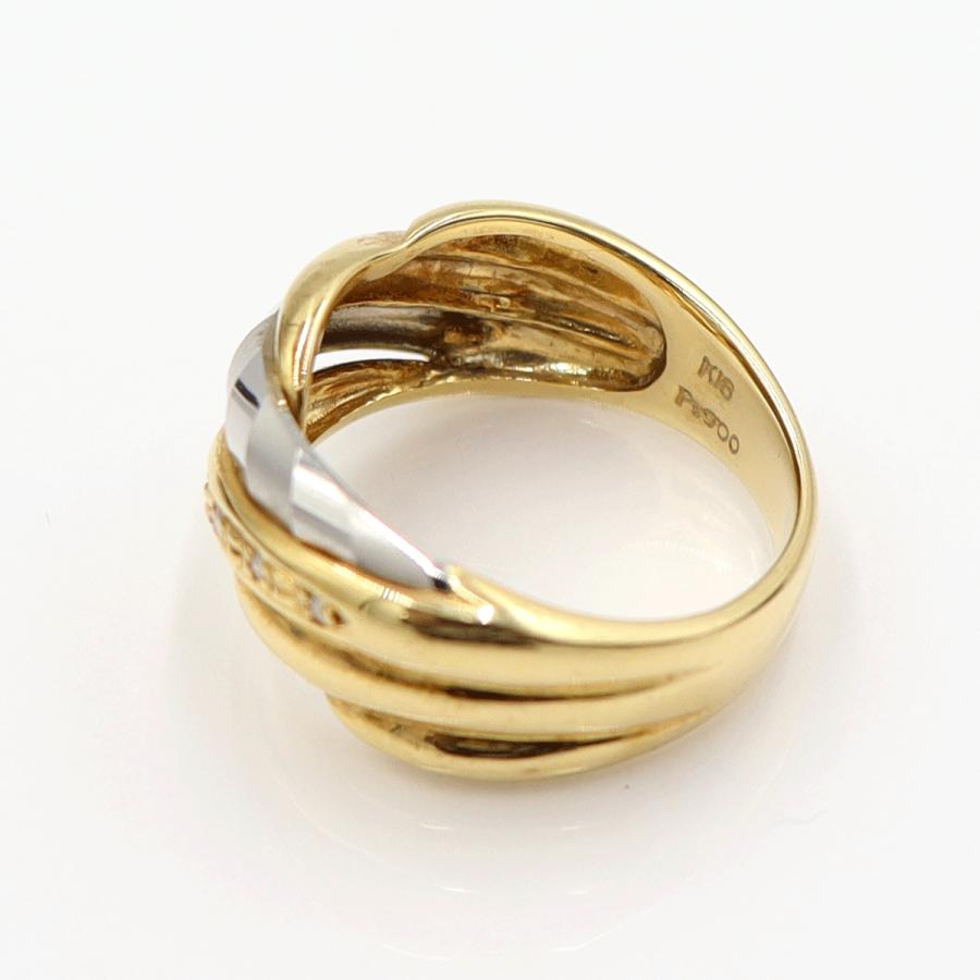 K18/Pt900ダイヤリング　リングサイズ12号　重量5.78ｇ(石の重量含む)  (中古)