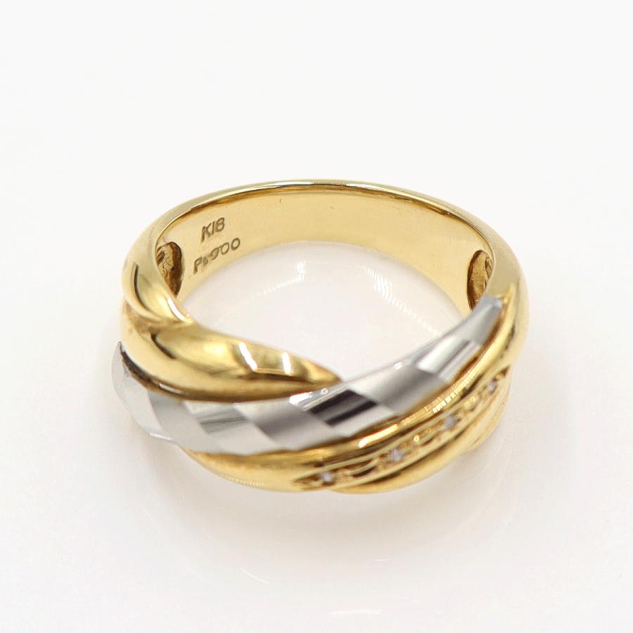 K18/Pt900ダイヤリング　リングサイズ12号　重量5.78ｇ(石の重量含む)  (中古)