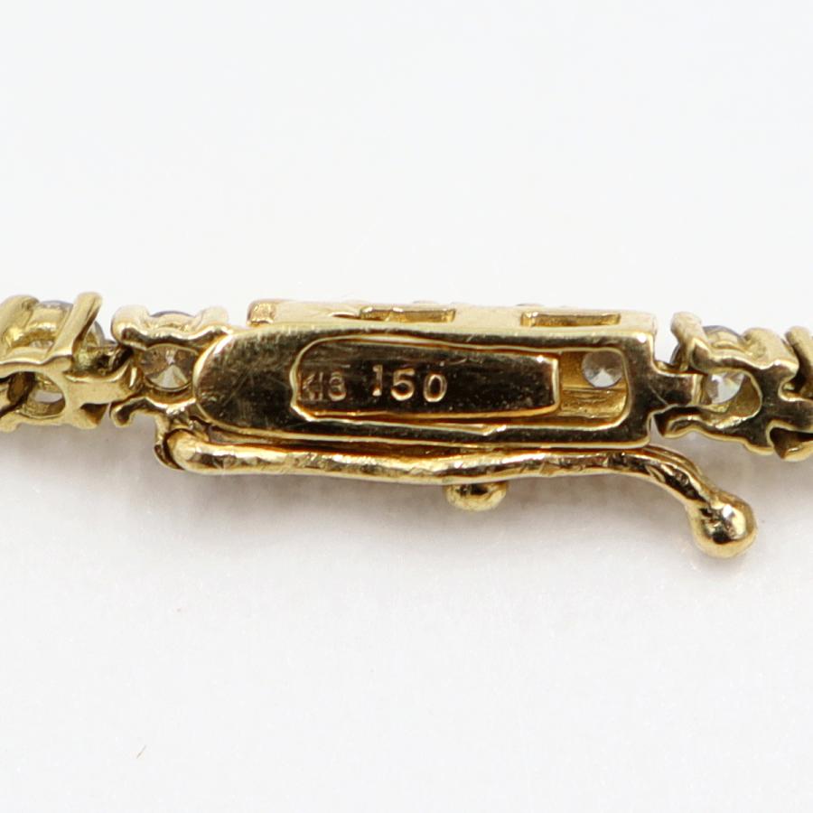 K18ダイヤモンドブレスレット　D1.50ct　長さ19.0cm　重量6.55ｇ(石の重量含む)（中古）