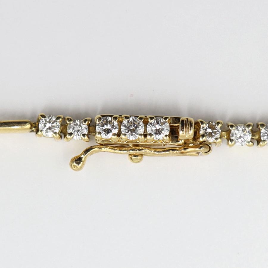 K18ダイヤモンドブレスレット　D1.50ct　長さ19.0cm　重量6.55ｇ(石の重量含む)（中古）