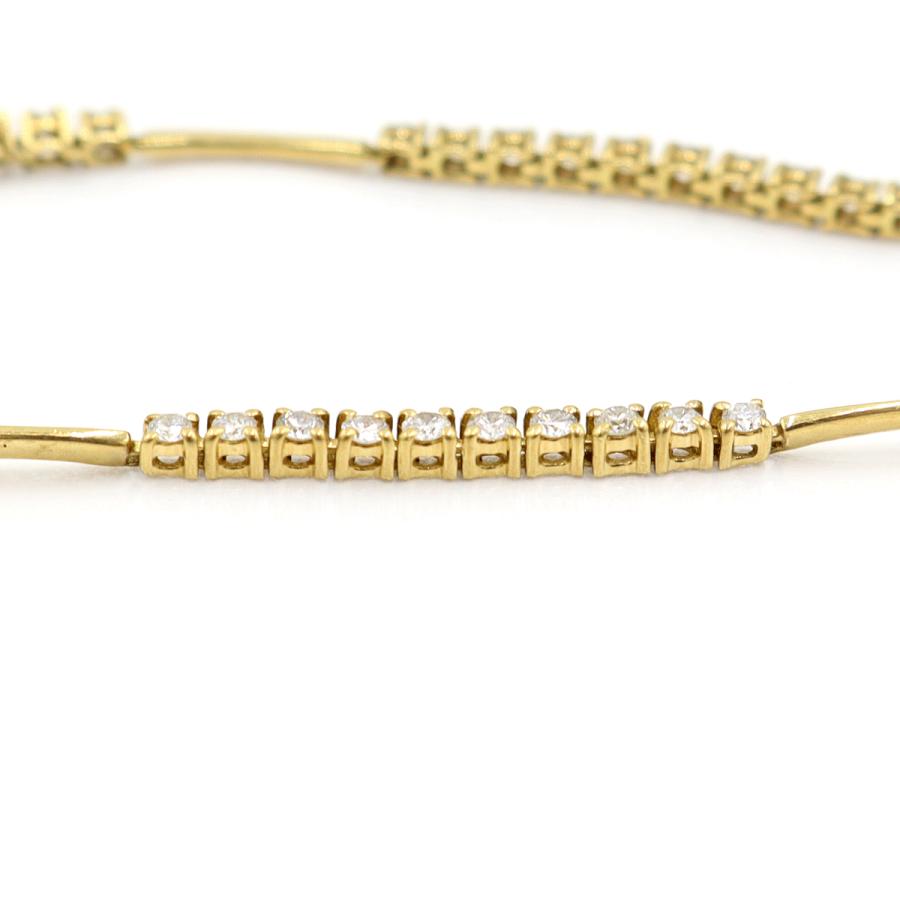 K18ダイヤモンドブレスレット　D1.50ct　長さ19.0cm　重量6.55ｇ(石の重量含む)（中古）