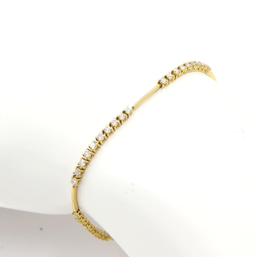 K18ダイヤモンドブレスレット　D1.50ct　長さ19.0cm　重量6.55ｇ(石の重量含む)（中古）