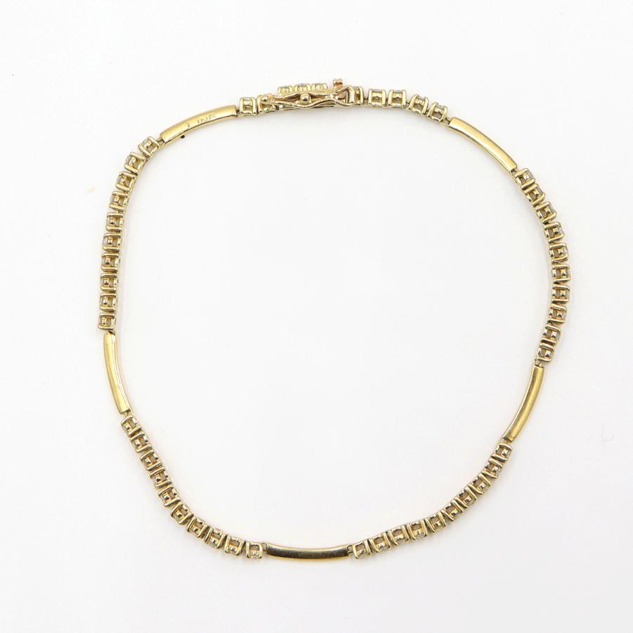 K18ダイヤモンドブレスレット　D1.50ct　長さ19.0cm　重量6.55ｇ(石の重量含む)（中古）