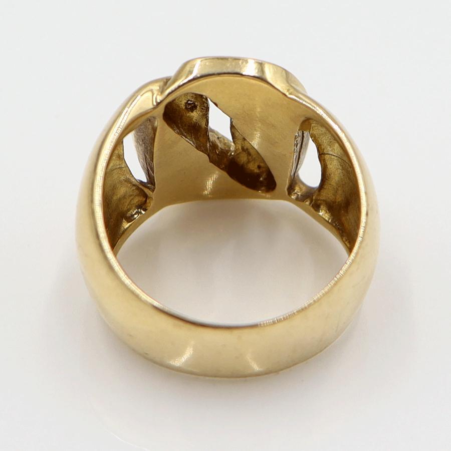 K18オニキスダイヤリング　D0.02ct　リングサイズ13号　重量10.02ｇ(石の重量含む)　レディース(中古)