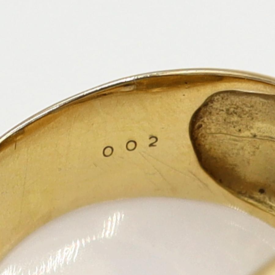 K18オニキスダイヤリング　D0.02ct　リングサイズ13号　重量10.02ｇ(石の重量含む)　レディース(中古)