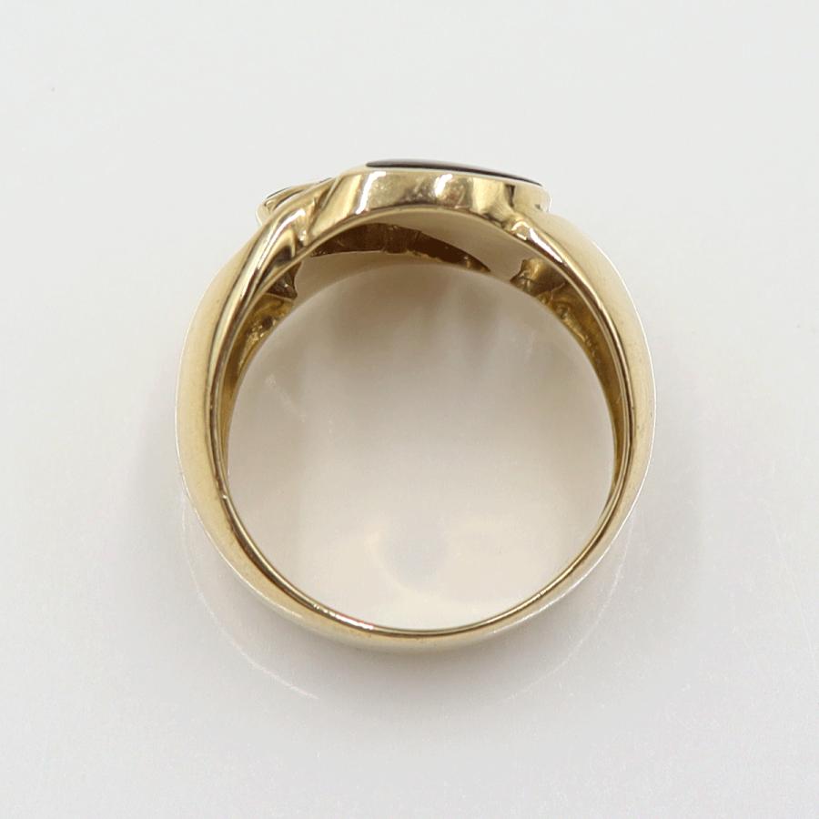 K18オニキスダイヤリング　D0.02ct　リングサイズ13号　重量10.02ｇ(石の重量含む)　レディース(中古)