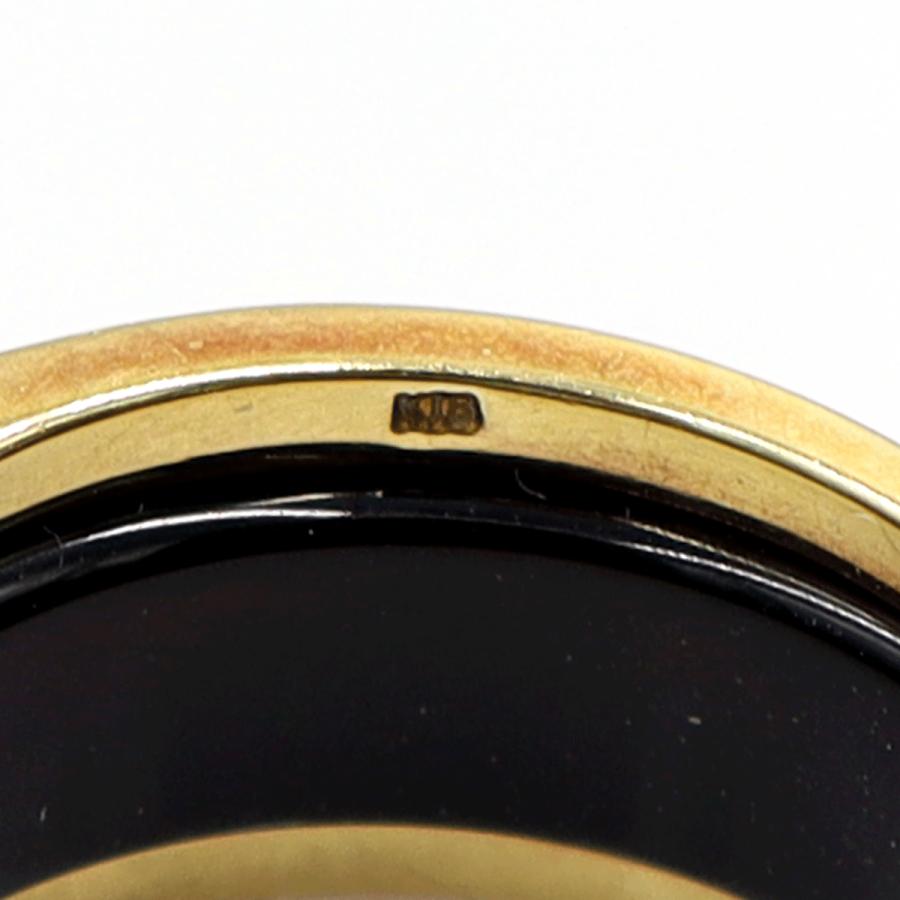 K18メノウダイヤリング　D0.12ct　メノウリング3種(黒・赤・緑)　サイズ13号　重量5.00ｇ(メノウリングを除き・ダイヤの重量含む)　レディース(中古)