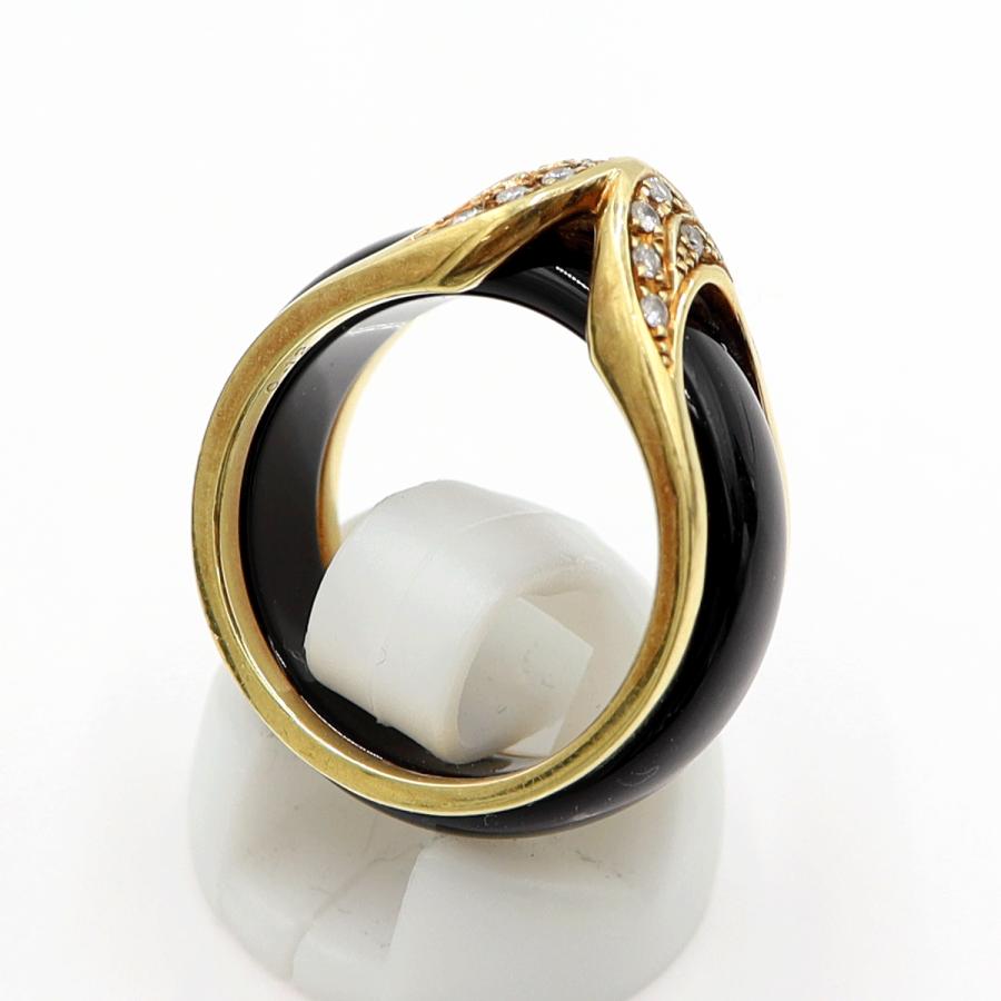 K18メノウダイヤリング　D0.12ct　メノウリング3種(黒・赤・緑)　サイズ13号　重量5.00ｇ(メノウリングを除き・ダイヤの重量含む)　レディース(中古)