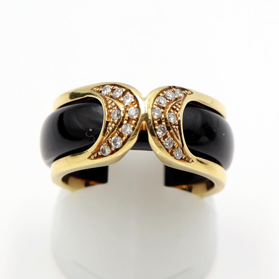 K18メノウダイヤリング　D0.12ct　メノウリング3種(黒・赤・緑)　サイズ13号　重量5.00ｇ(メノウリングを除き・ダイヤの重量含む)　レディース(中古)