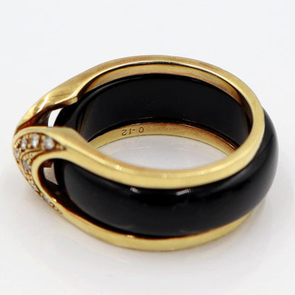 K18メノウダイヤリング　D0.12ct　メノウリング3種(黒・赤・緑)　サイズ13号　重量5.00ｇ(メノウリングを除き・ダイヤの重量含む)　レディース(中古)