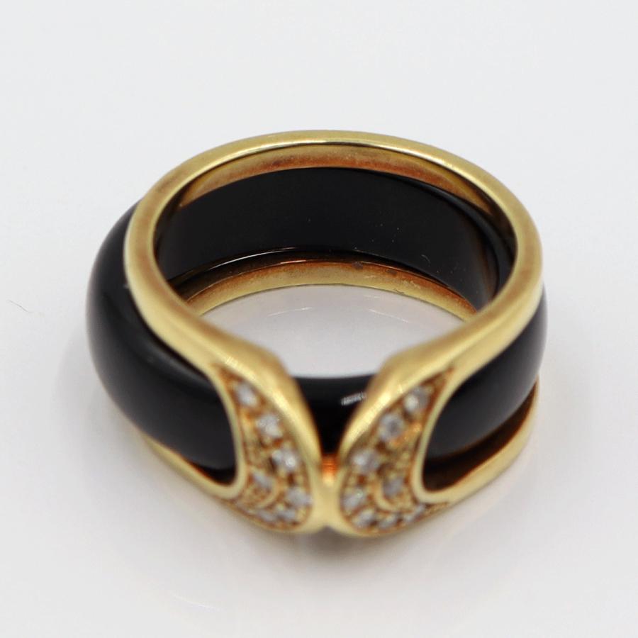 K18メノウダイヤリング　D0.12ct　メノウリング3種(黒・赤・緑)　サイズ13号　重量5.00ｇ(メノウリングを除き・ダイヤの重量含む)　レディース(中古)