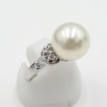 Pt900パールダイヤリング P10.5mm D0.19ct リングサイズ10号 　重量6.40ｇ(石の重量含む)(中古)