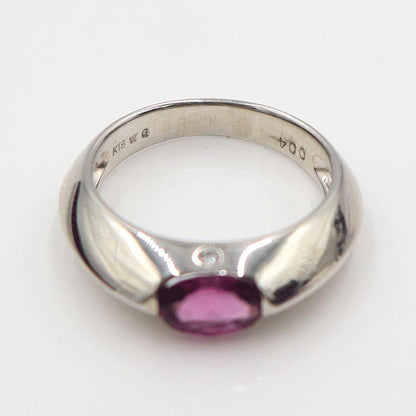 K18WGアメジストリング　D0.04ct　サイズ12号　重量4.63ｇ(石の重量含む) レディース (中古)