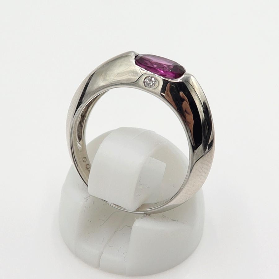 K18WGアメジストリング　D0.04ct　サイズ12号　重量4.63ｇ(石の重量含む) レディース (中古)