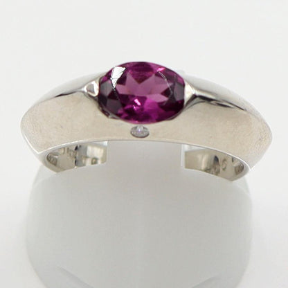 K18WGアメジストリング　D0.04ct　サイズ12号　重量4.63ｇ(石の重量含む) レディース (中古)