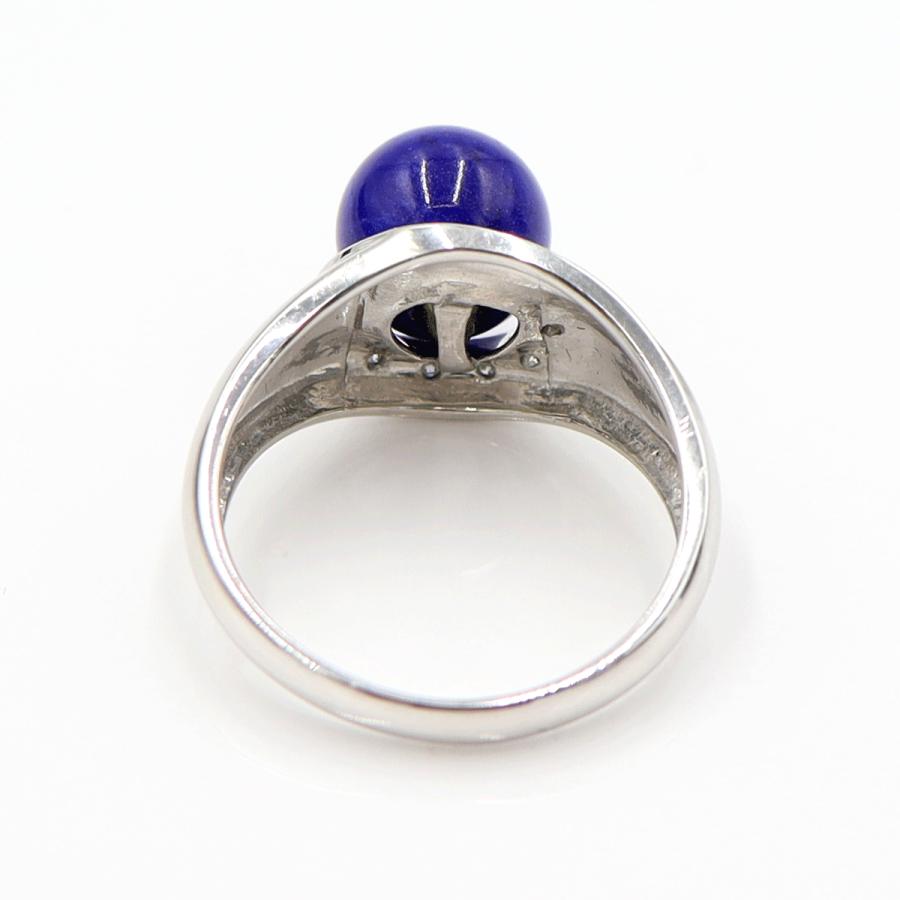 Pt900ラピスラズリリング　8mm　D0.04ct　サイズ12号　重量6.02ｇ(石の重量含む)　レディース(中古)
