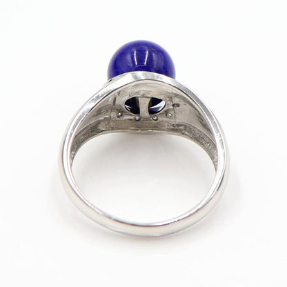 Pt900ラピスラズリリング　8mm　D0.04ct　サイズ12号　重量6.02ｇ(石の重量含む)　レディース(中古)