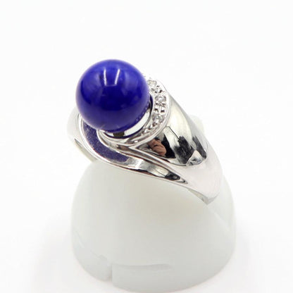 Pt900ラピスラズリリング　8mm　D0.04ct　サイズ12号　重量6.02ｇ(石の重量含む)　レディース(中古)