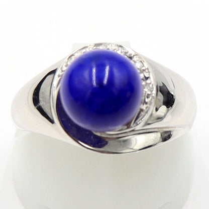 Pt900ラピスラズリリング　8mm　D0.04ct　サイズ12号　重量6.02ｇ(石の重量含む)　レディース(中古)