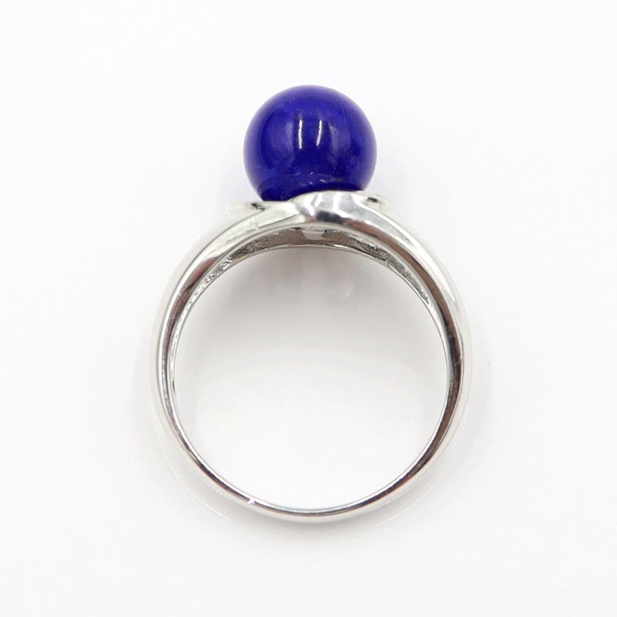 Pt900ラピスラズリリング　8mm　D0.04ct　サイズ12号　重量6.02ｇ(石の重量含む)　レディース(中古)