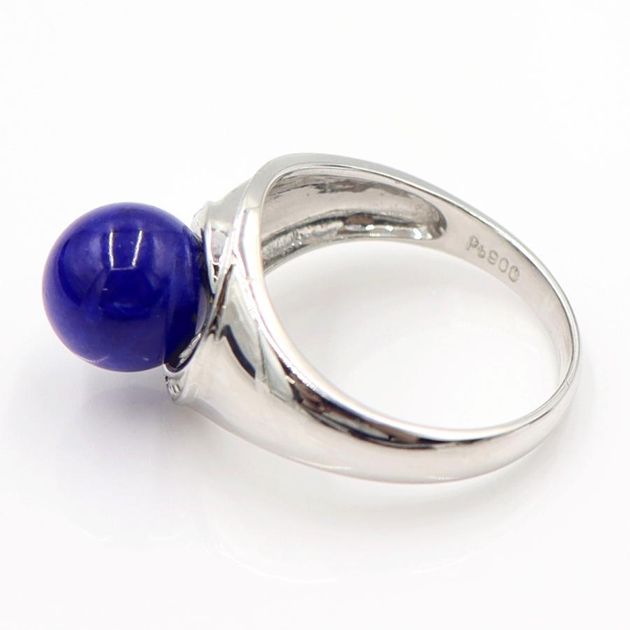 Pt900ラピスラズリリング　8mm　D0.04ct　サイズ12号　重量6.02ｇ(石の重量含む)　レディース(中古)