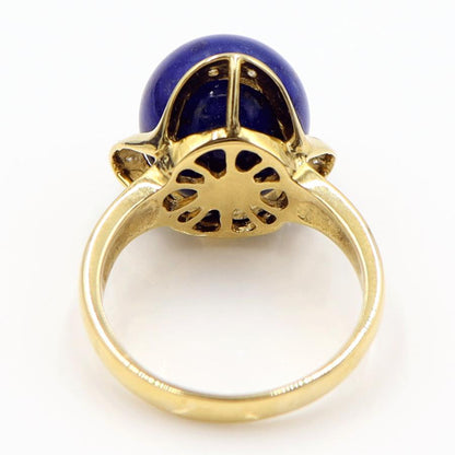 K18ラピスラズリダイヤリング　12mm　D0.04ct　サイズ14号　重量7.70ｇ(石の重量含む)　レディース(中古)