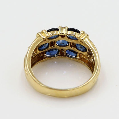 K18サファイアリング　S2.00ct　D0.10ct　リングサイズ14号　重量6.69ｇ(石の重量含む) (中古)