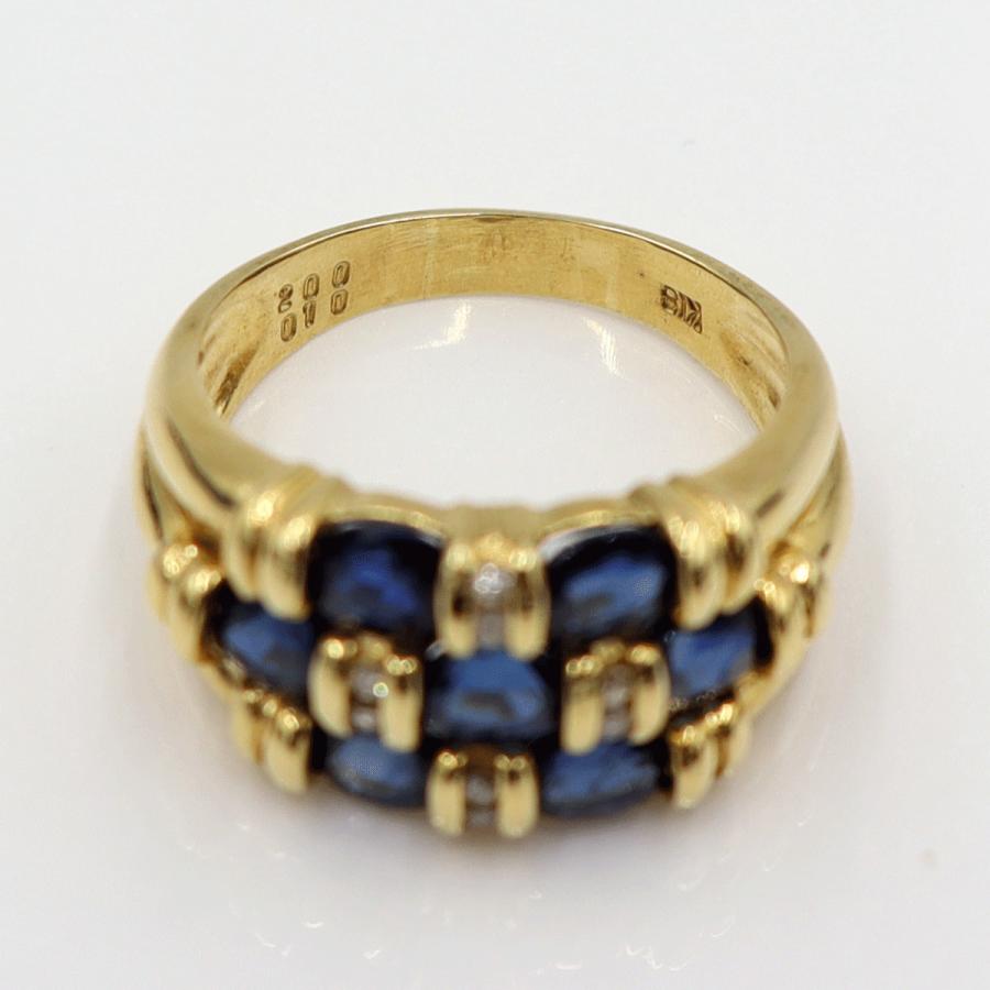 K18サファイアリング　S2.00ct　D0.10ct　リングサイズ14号　重量6.69ｇ(石の重量含む) (中古)