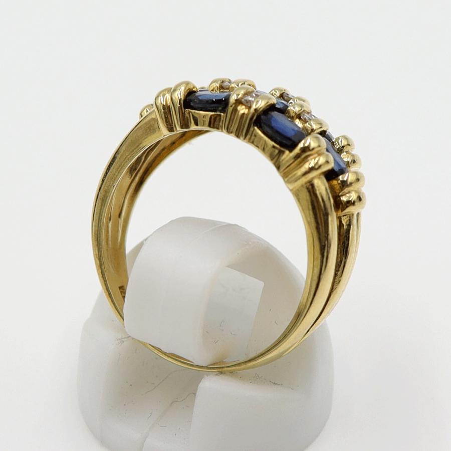 K18サファイアリング　S2.00ct　D0.10ct　リングサイズ14号　重量6.69ｇ(石の重量含む)　レディース (中古)