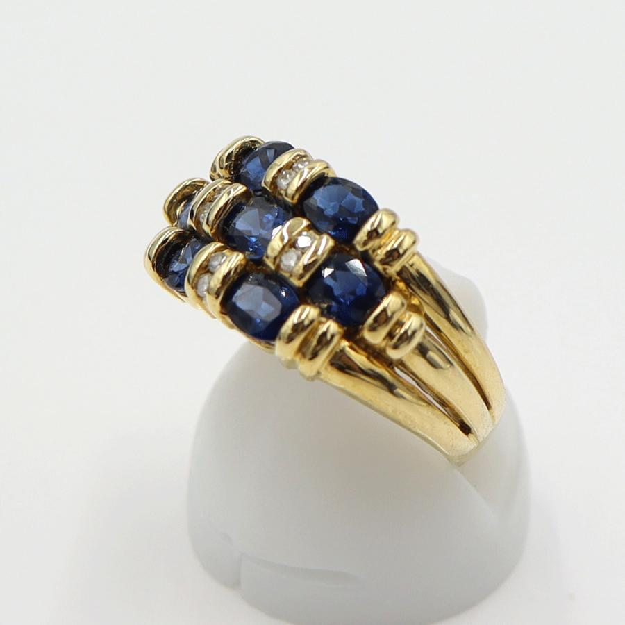 K18サファイアリング　S2.00ct　D0.10ct　リングサイズ14号　重量6.69ｇ(石の重量含む) (中古)