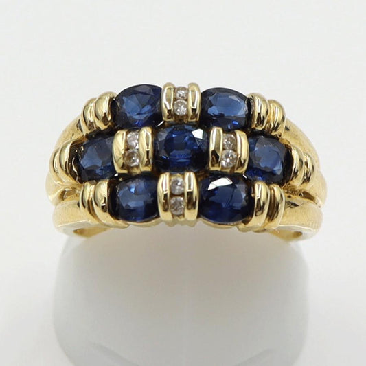 K18サファイアリング　S2.00ct　D0.10ct　リングサイズ14号　重量6.69ｇ(石の重量含む) (中古)