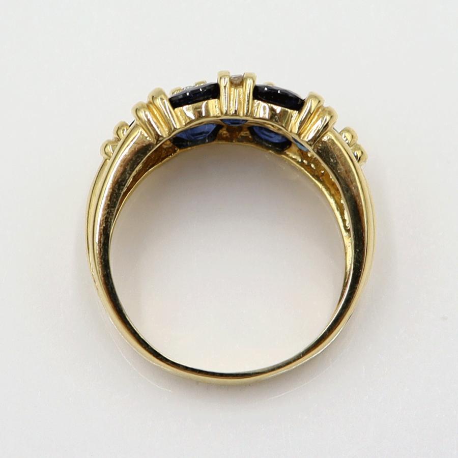 K18サファイアリング　S2.00ct　D0.10ct　リングサイズ14号　重量6.69ｇ(石の重量含む) (中古)