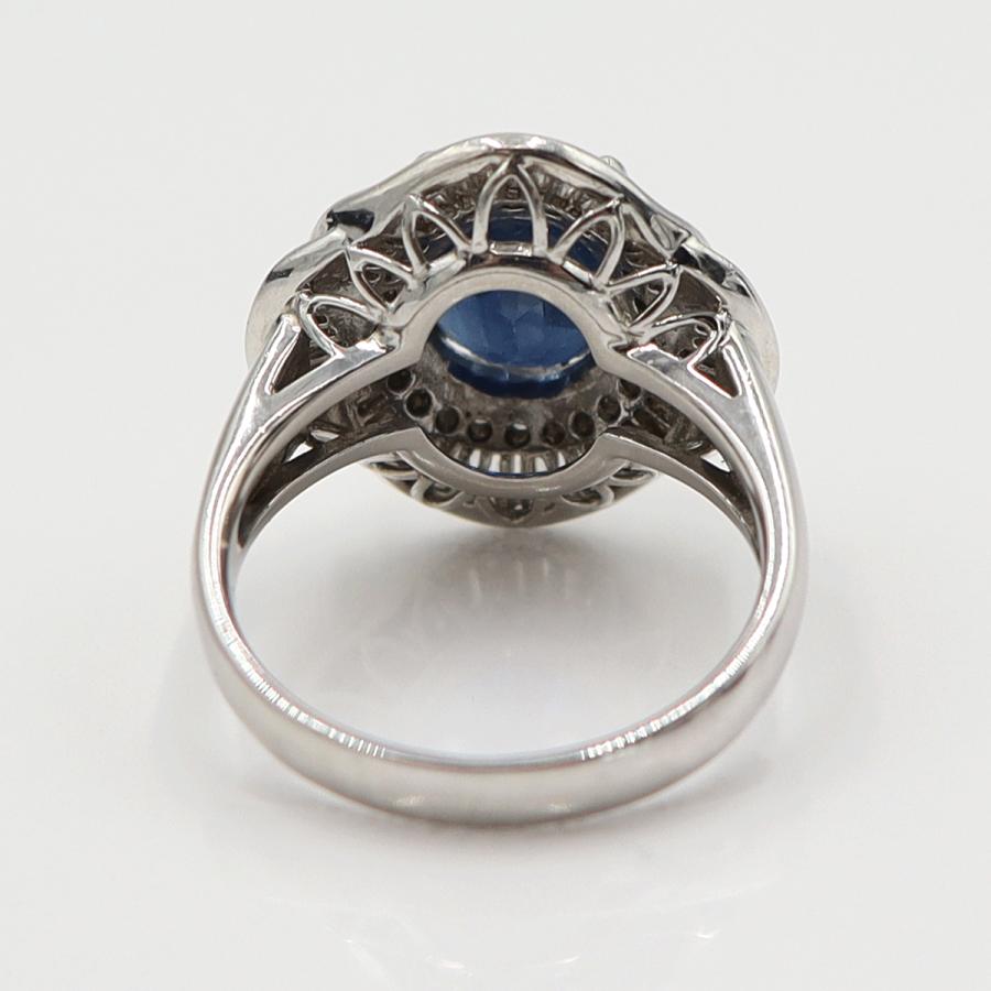 Pt900サファイアリング　S3.98ct　D0.86ct　リングサイズ12号　重量9.94ｇ(石の重量含む)　レディース(中古)