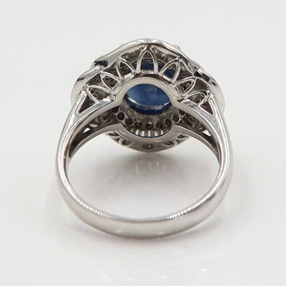 Pt900サファイアリング　S3.98ct　D0.86ct　リングサイズ12号　重量9.94ｇ(石の重量含む)　レディース(中古)
