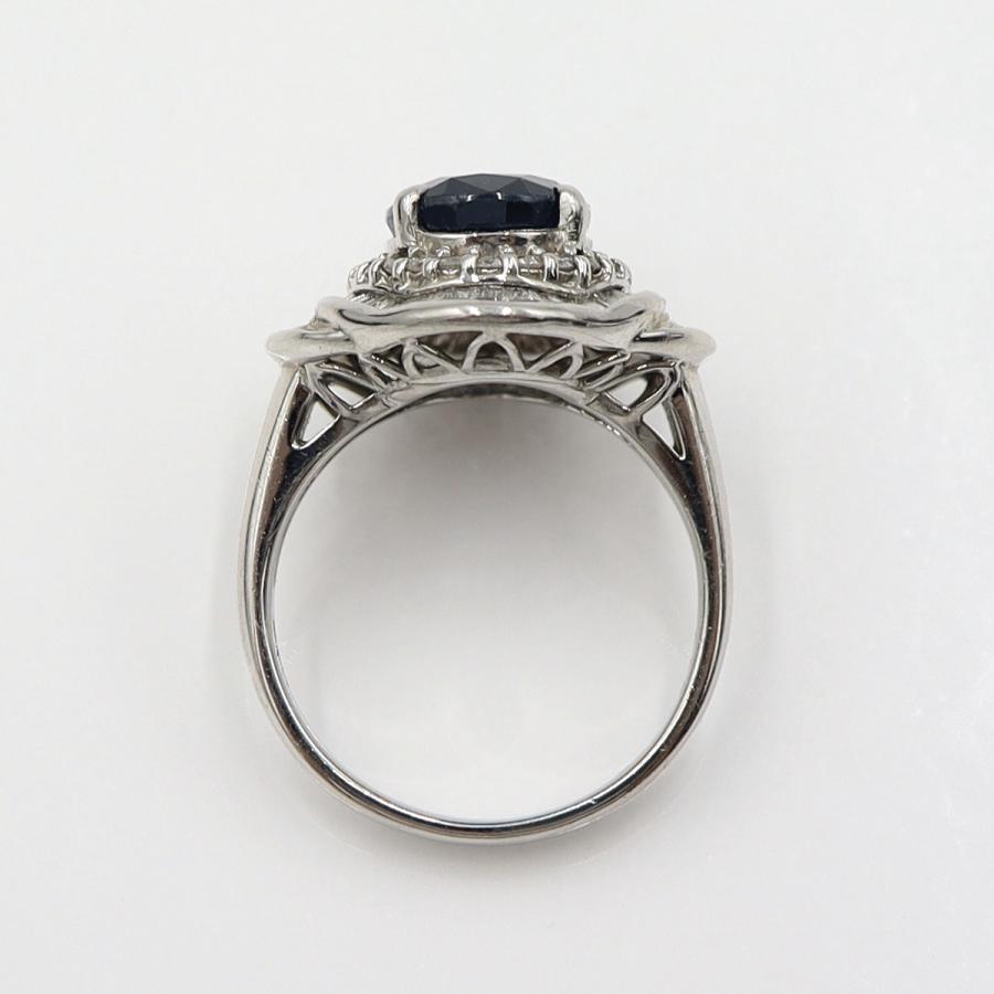 Pt900サファイアリング　S3.98ct　D0.86ct　リングサイズ12号　重量9.94ｇ(石の重量含む)　レディース(中古)