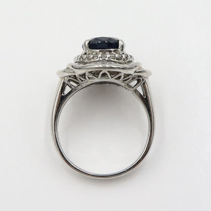 Pt900サファイアリング　S3.98ct　D0.86ct　リングサイズ12号　重量9.94ｇ(石の重量含む)　レディース(中古)