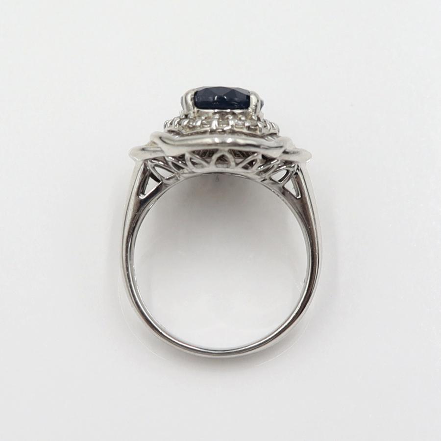 Pt900サファイアリング　S3.98ct　D0.86ct　リングサイズ12号　重量9.94ｇ(石の重量含む)　レディース(中古)