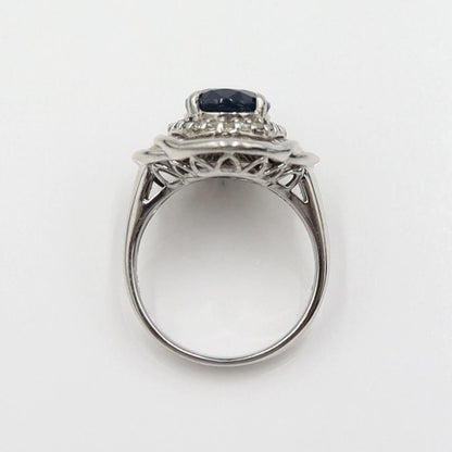 Pt900サファイアリング　S3.98ct　D0.86ct　リングサイズ12号　重量9.94ｇ(石の重量含む)　レディース(中古)