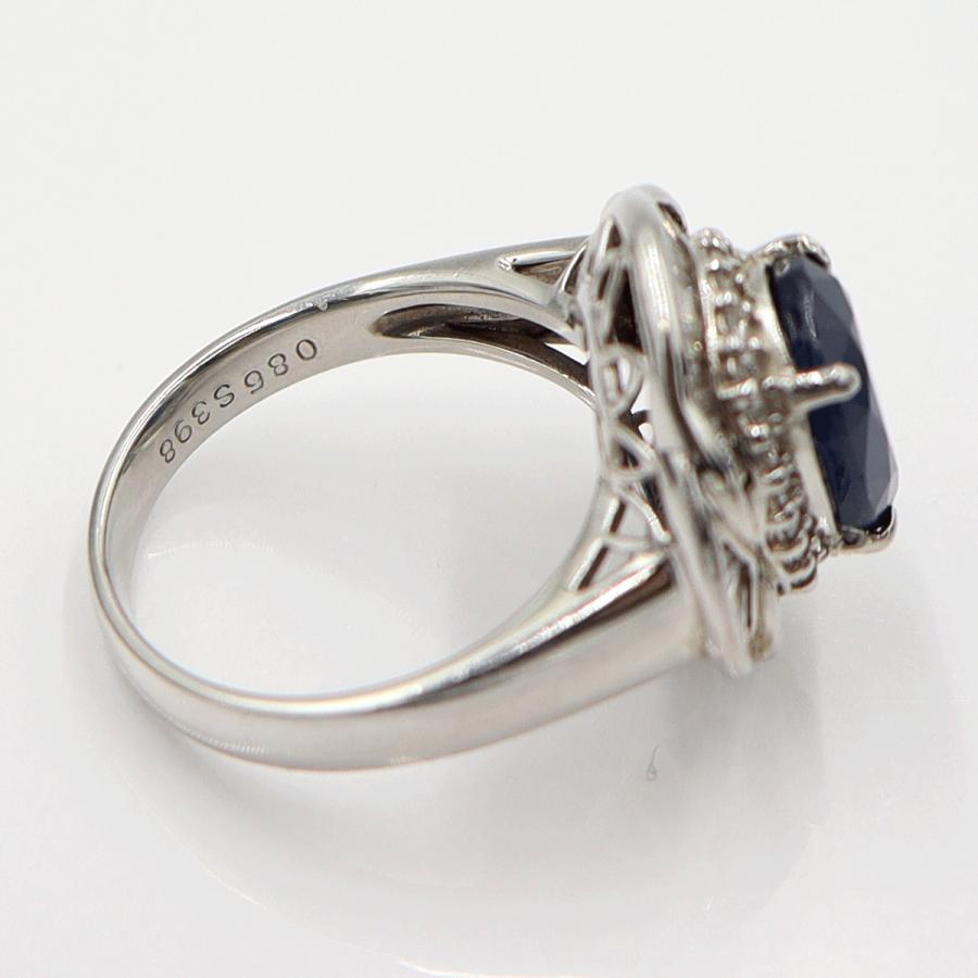 Pt900サファイアリング　S3.98ct　D0.86ct　リングサイズ12号　重量9.94ｇ(石の重量含む)　レディース(中古)